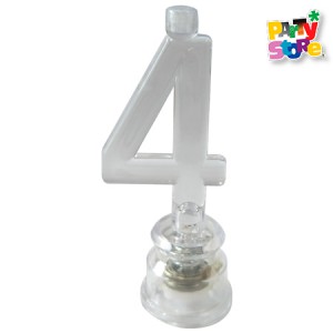 VELA NUMERO LUMINOSO LED N 4 con 4 velitas