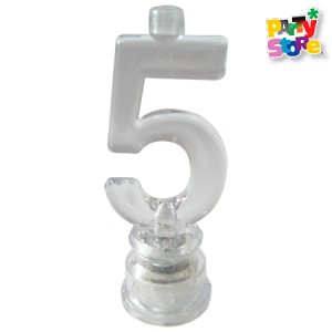 VELA NUMERO LUMINOSO LED N 5 con 4 velitas