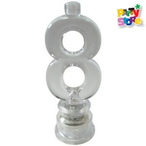 VELA NUMERO LUMINOSO LED N 8 con 4 velitas