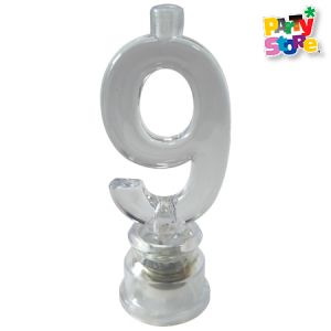 VELA NUMERO LUMINOSO LED N 9 con 4 velitas