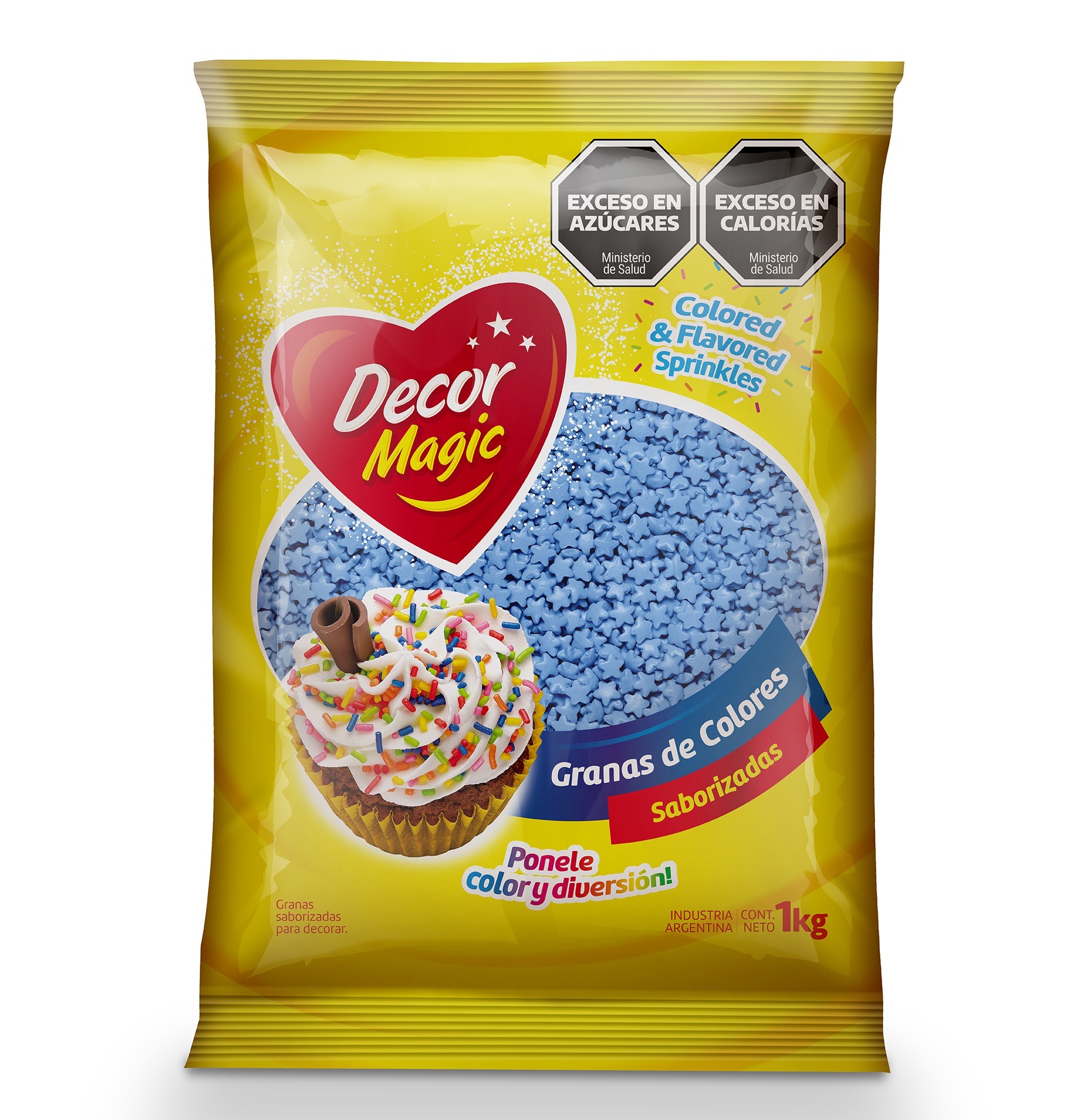 GRANAS FORMA ESTRELLA DECOR MAGIC CELESTE X 1KG