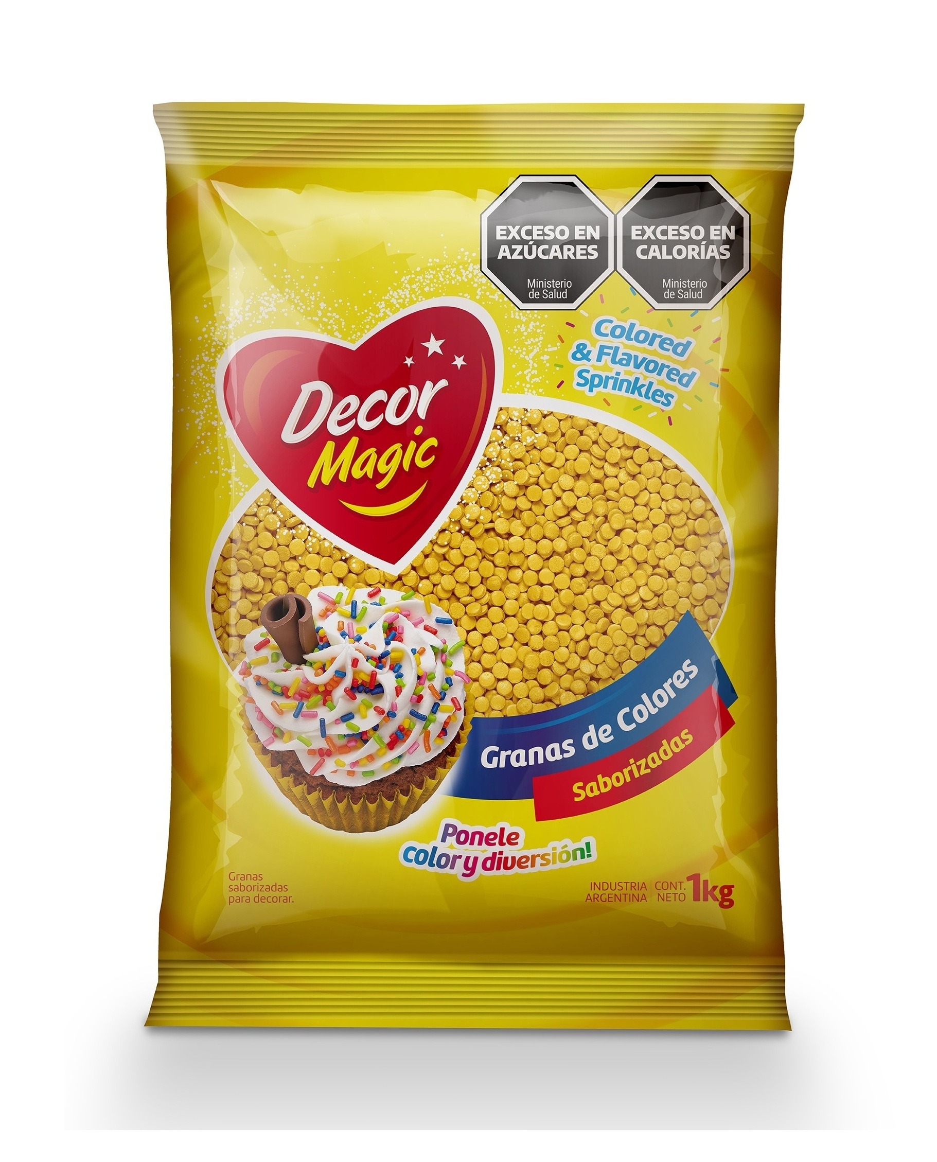 GRANAS FORMA CIRCULO DECOR MAGIC AMARILLO X 1KG