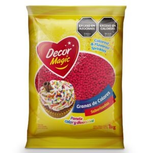 GRANAS FORMA CIRCULO DECOR MAGIC ROJO X 1KG