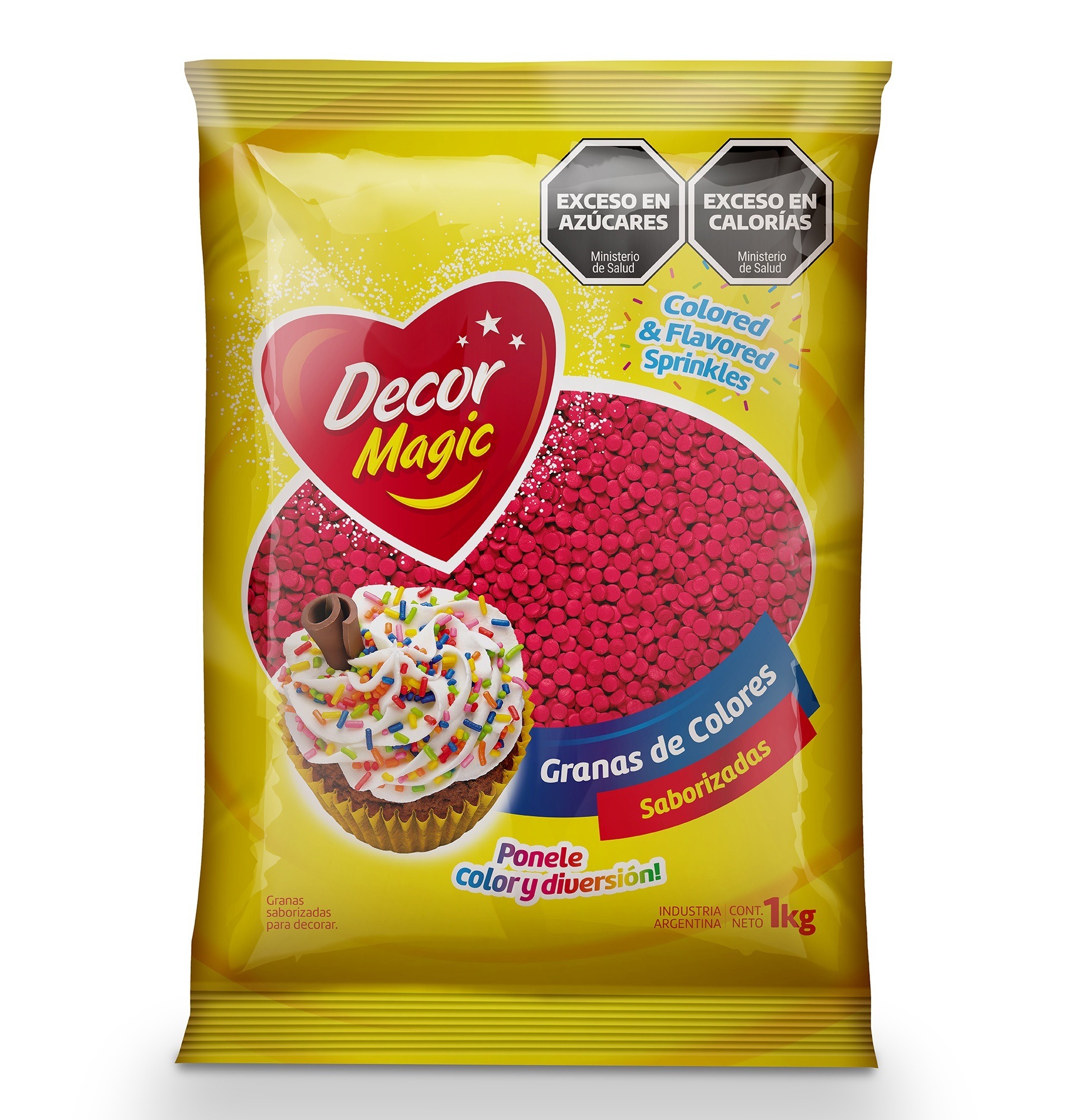 GRANAS FORMA CIRCULO DECOR MAGIC ROJO X 1KG