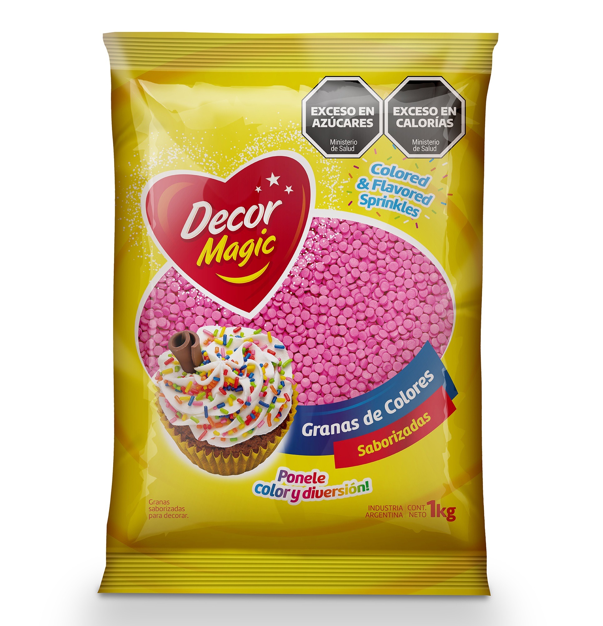 GRANAS FORMA CIRCULO DECOR MAGIC ROSA X 1KG