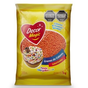 GRANAS FORMA CIRCULO DECOR MAGIC NARANJA X 1KG