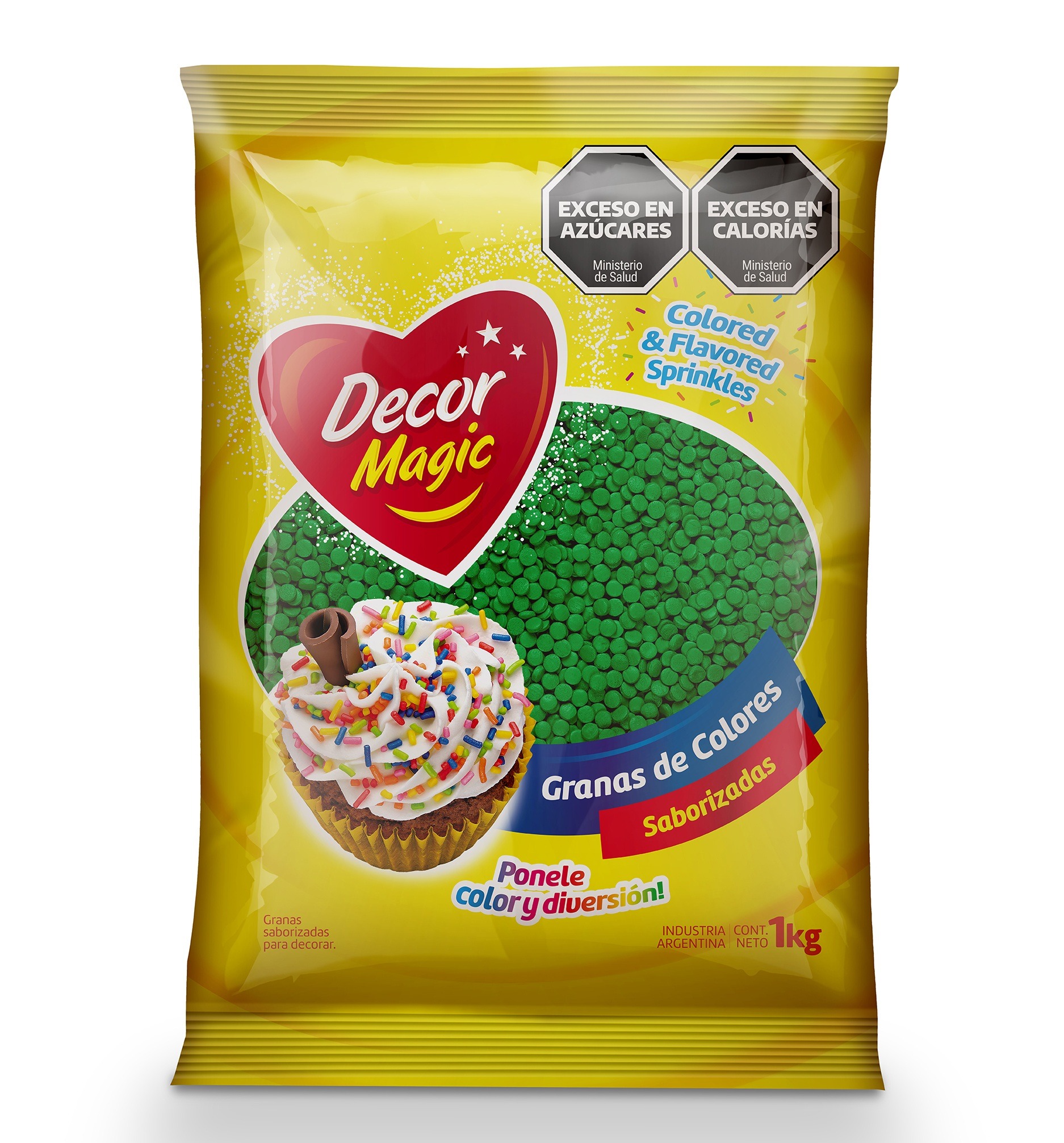 GRANAS FORMA CIRCULO DECOR MAGIC VERDE X 1KG