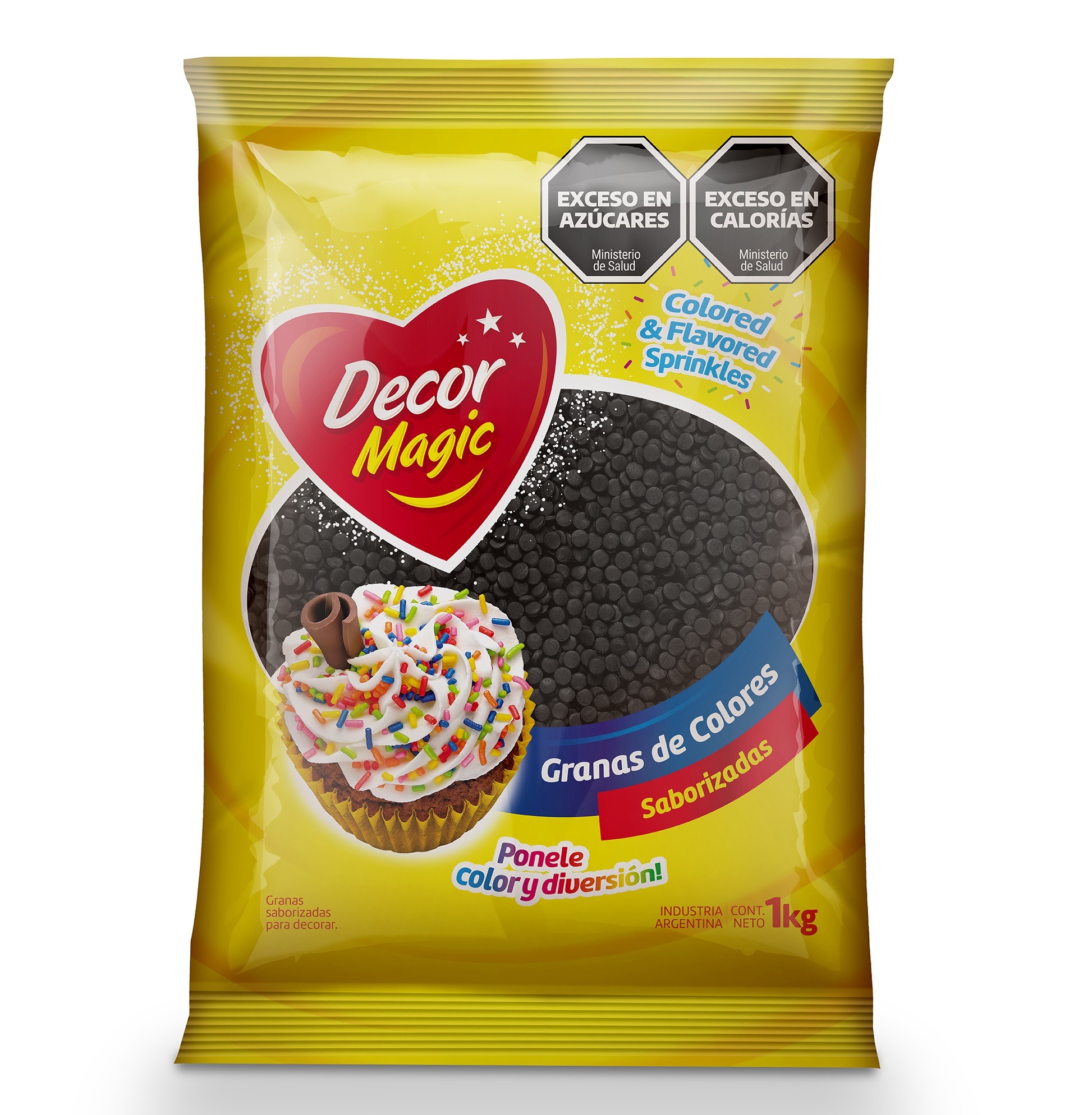 GRANAS FORMA CIRCULO DECOR MAGIC NEGRO X 1KG