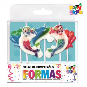 VELAS FORMAS - SET SIRENITAS X 5 PIEZAS