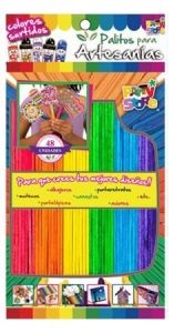 PALITOS PARA ARTESANIAS COLOR SURTIDOS x 48 unidades