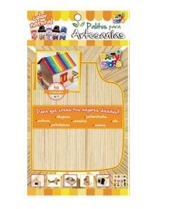 PALITOS PARA ARTESANIAS COLOR NATURAL GRANDES x 48 unidades