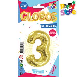 GLOBO METALIZADO CHICO - DORADO N.3