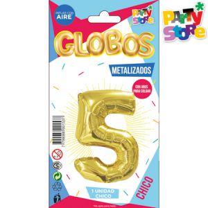 GLOBO METALIZADO CHICO - DORADO N.5