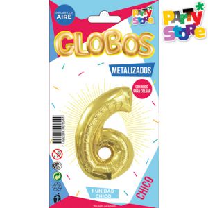 GLOBO METALIZADO CHICO - DORADO N.6