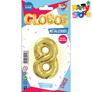 GLOBO METALIZADO CHICO - DORADO N.8