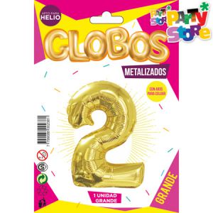 GLOBO METALIZADO GRANDE - DORADO N.2