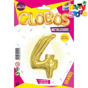 GLOBO METALIZADO GRANDE - DORADO N.4