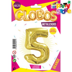 GLOBO METALIZADO GRANDE - DORADO N.5