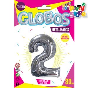 GLOBO METALIZADO GRANDE - PLATEADO N.2