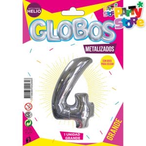 GLOBO METALIZADO GRANDE - PLATEADO N.4