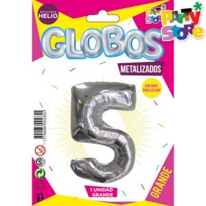 GLOBO METALIZADO GRANDE - PLATEADO N.5