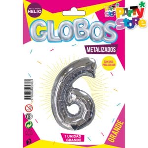 GLOBO METALIZADO GRANDE - PLATEADO N.6