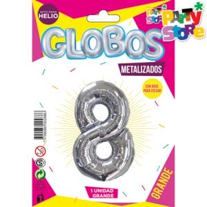 GLOBO METALIZADO GRANDE - PLATEADO N.8