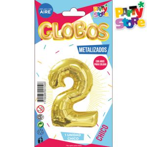GLOBO METALIZADO CHICO - DORADO N.2