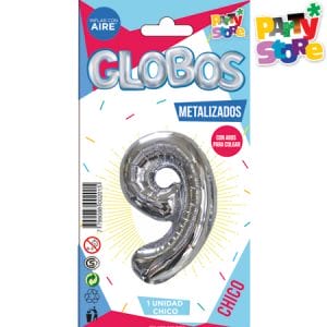 GLOBO METALIZADO CHICO - PLATEADO N.9