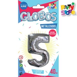 GLOBO METALIZADO CHICO - PLATEADO N.5