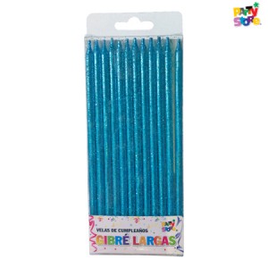 VELA FINITA GIBRE CELESTE x 12 unidades