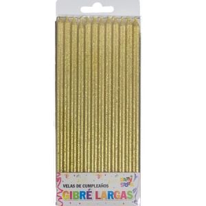 VELA FINITA GIBRE DORADA x 12 unidades