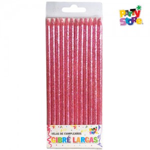 VELA FINITA GIBRE ROSA x 12 unidades