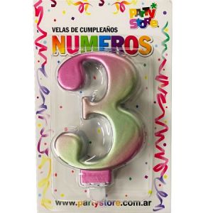 VELA NUMERO IRIDISCENTE Nº3
