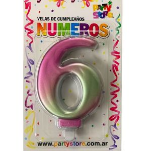 VELA NUMERO IRIDISCENTE Nº6