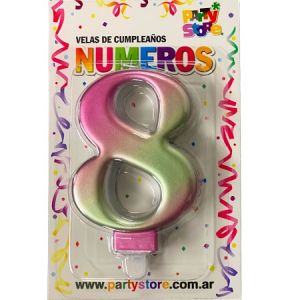 VELA NUMERO IRIDISCENTE Nº8