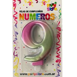 VELA NUMERO IRIDISCENTE Nº9