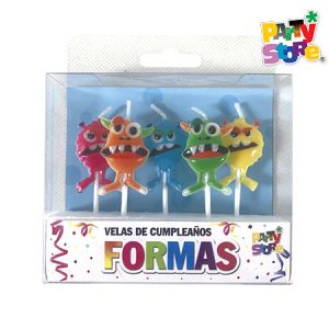 VELAS FORMAS - SET MONSTRUOS x 5 unidades
