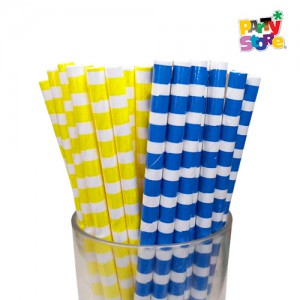 SORBETES DE POLIPAPEL AZUL y AMARILLOS x 24 unidades