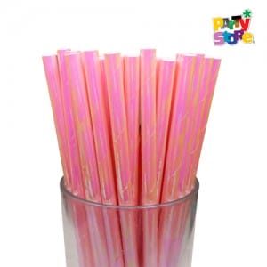 SORBETES DE POLIPAPEL IRIDISCENTES ROSAS x 24 unidades