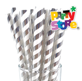 MAXI SORBETES DE POLIPAPEL PLATEADOS x 12 unidades