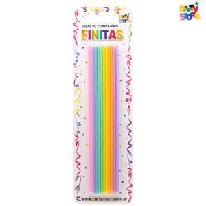 VELAS FINITAS 17cm NEON - Blister x 24 u
