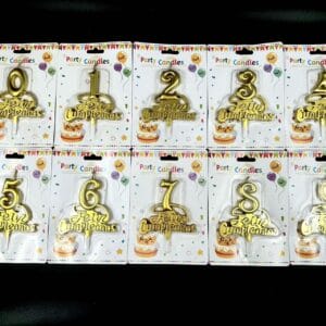 VELAS NUMEROS + FELIZ CUMPLE DORADAS