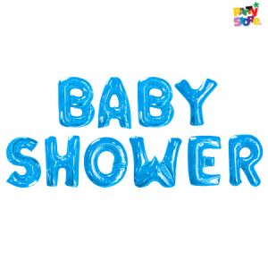 GLOBO METALIZADO SET CELESTE BABY SHOWER 40cm