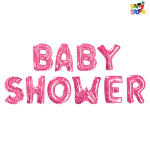 GLOBO METALIZADO SET ROSA BABY SHOWER 40cm