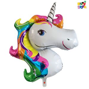 GLOBO METALIZADO FORMA UNICORNIO 115 x 84cm APTO HELIO