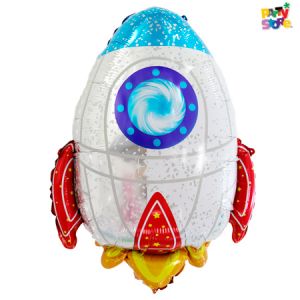 GLOBO METALIZADO FORMA NAVE ESPACIAL 65 x 54cm APTO HELIO