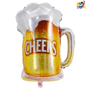 GLOBO METALIZADO FORMA CERVEZA 54 x 72,5cm APTO HELIO