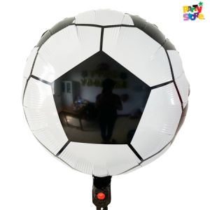 GLOBO METALIZADO FORMA PELOTA DE FOOTBALL 45 x 51cm APTO HELIO