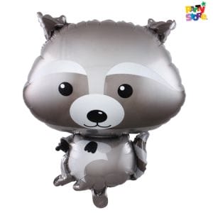 GLOBO METALIZADO FORMA MAPACHE 48 x 65cm APTO HELIO